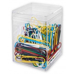 Spinacze biurowe Victory Office 50mm 100 szt. okrągłe mix kolorówpojemnik plastikowy