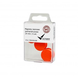 Magnesy Victory Office 24mm 6 szt. neonowe pomarańczowe