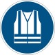 Znacznik podłogowy - symbol „Stosuj kamizelkę ochronną”