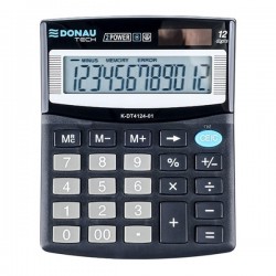 Kalkulator 12 pozycyjny DONAU TECH K-DT4124-01 czarny