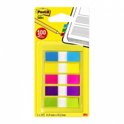 ZakﾅＢdki indeksujﾄ�ce POST-ITﾂｮ (683-5CB), PP, 11,9x43,1mm, 5x20 kart., mix kolorﾃｳw
