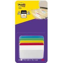 Zakładki indeksujące POST-IT® do archiwizacji (686-A1), PP, wygięte, 50,8x38,1mm, 4x6 kart., mix kolorów