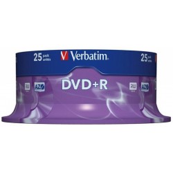 PﾅＺta DVD+R VERBATIM AZO, 4,7GB, prﾄ囘koﾅ崙� 16x, cake, 25szt., srebrny mat