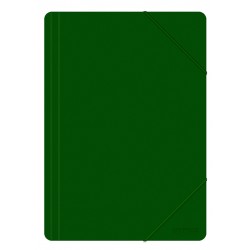 Teczka z gumką OFFICE PRODUCTS, A4, PP, 500mikr., 3-skrz., zielona