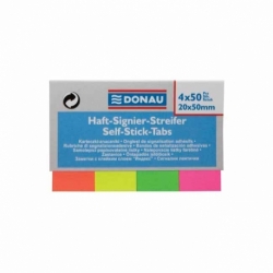 Zakładki indeksujące Donau 20 x 50 mm 4 kolory neonowe