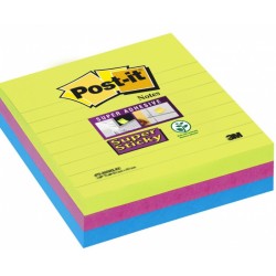 Karteczki samoprzylepne POST-ITﾂｮ Super Sticky XL w liniﾄ� (675-3SSMX), 101x101mm, 3x70 kart., paleta marrakesz