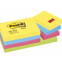 Karteczki samoprzylepne POST-IT® (653-TFEN), 38x51mm, 12x100 kart., paleta energetyczna