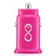 Uniwersalna ładowarka samochodowa EXC Cute, 2xUSB, 2,4A, różowa