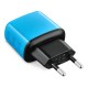 Uniwersalna ładowarka sieciowa EXC Cute, 2xUSB, 2,4A, niebieska