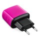Uniwersalna ładowarka sieciowa EXC Cute, 2xUSB, 2,4A, różowa