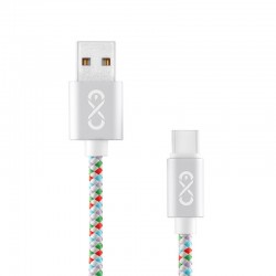 Uniwersalny kabel USB 2.0 do USB-C EXC Diamond, 1,5m, biaﾅＺ/mix kolorﾃｳw