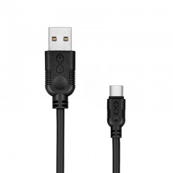Uniwersalny kabel USB 2.0 do USB-C EXC Whippy, 0,9m, czarny