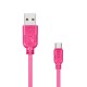 Uniwersalny kabel USB 2.0 do USB-C EXC Whippy, 0,9m, różowy