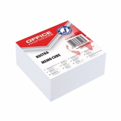 Kostka biurowa klejona Office Products biała, 85x85x40mm