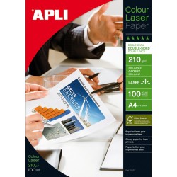 Papier fotograficzny APLI Glossy Laser Paper, A4, 210gsm, bﾅＺszczﾄ�cy, 100ark.
