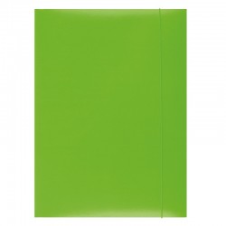 Teczka z gumkﾄ� OFFICE PRODUCTS, karton, A4, 300gsm, 3-skrz., zielona