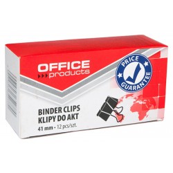 Klipy do dokumentﾃｳw OFFICE PRODUCTS, 41mm, 12szt., czarne