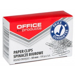 Spinacze okrﾄ�gﾅＦ OFFICE PRODUCTS, 50mm, 100szt., srebrne