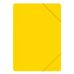 Teczka z gumką OFFICE PRODUCTS, A4, PP, 500mikr., 3-skrz., żółta