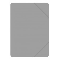 Teczka z gumką OFFICE PRODUCTS, A4, PP, 500mikr., 3-skrz., szara