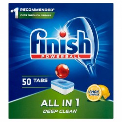 Tabletki do zmywarki FINISH All-in-one Powerball, 50szt., lemon
