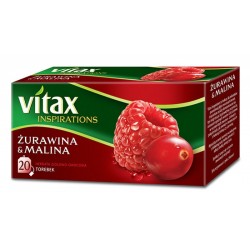 Herbata VITAX Inspirations, ﾅｼurawina z malinﾄ�, 20 torebek