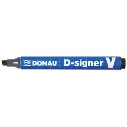 Marker permanentny DONAU D-Signer V, ścięty, 1-4mm (linia), czarny