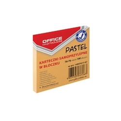 Karteczki samoprzylepne Office Products pastelowe pomarańczowe, 76x76mm, 100 k