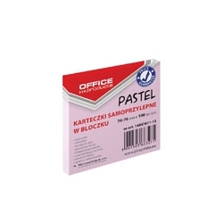 Karteczki samoprzylepne Office Products pastelowe różowe, 76x76mm, 100 k