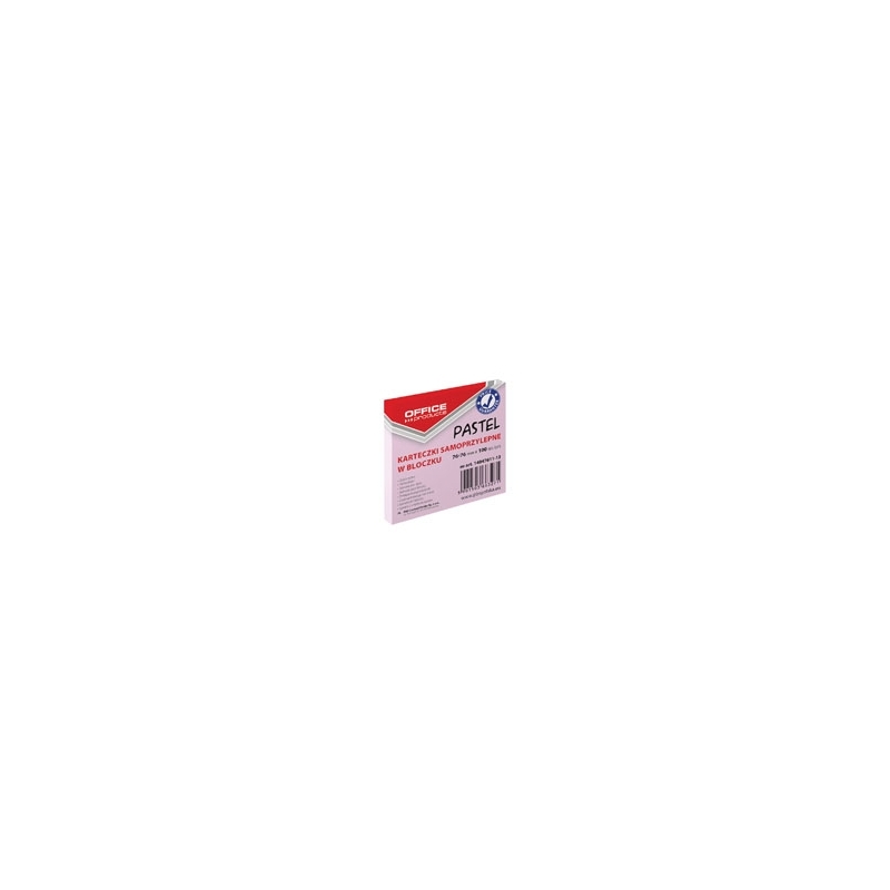 Karteczki samoprzylepne Office Products pastelowe rﾃｳﾅｼowe, 76x76mm, 100 k