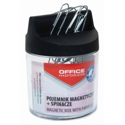 Pojemnik magnetyczny na spinacze Office Products ze spinaczami, 100 szt, 26 mm