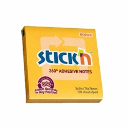 Karteczki samoprzylepne Stick?N 360 76x76mm ciemny żółty, 76 x76 mm, 100 k