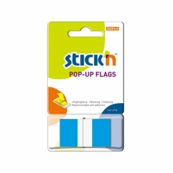 Zakładki indeksujące Stick'n 45x25mm, niebieskie, 50 zakładek