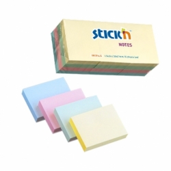 Karteczki samoprzylepne Stick'n 38x51mm/12 bloczkﾃｳw po 4 kolory pastelowe