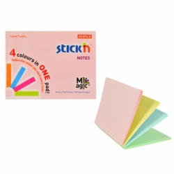Karteczki samoprzylepne Stick'n Magic Pad 76x101mm, pastel mix