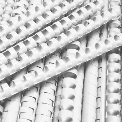 Grzbiety do bindowania plastikowe 6mm, 100 szt. biały