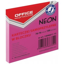 Karteczki samoprzylepne Office Products neonowe różowe, 76x76mm, 100 k