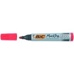 Marker permanentny BIC 2000 czerwony, okrﾄ�gﾅて� koﾅ�cﾃｳwka