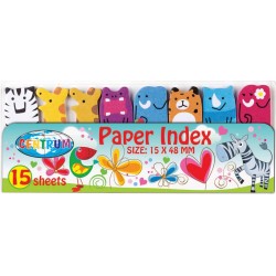 Zakładki indeksujące Centrum papierowe 48x15mm zwierzęta 8 wzorów po 15szt.