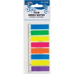 Zakładki indeksujące Centrum pp 45x12mm neonowe 8 kolorów po 25szt. z linijką
