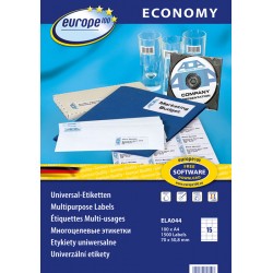 Etykiety uniwersalne Economy Europe100 by Avery Zweckform A4, 100 ark./op., 70 x 50,8 mm, biaﾅＦ